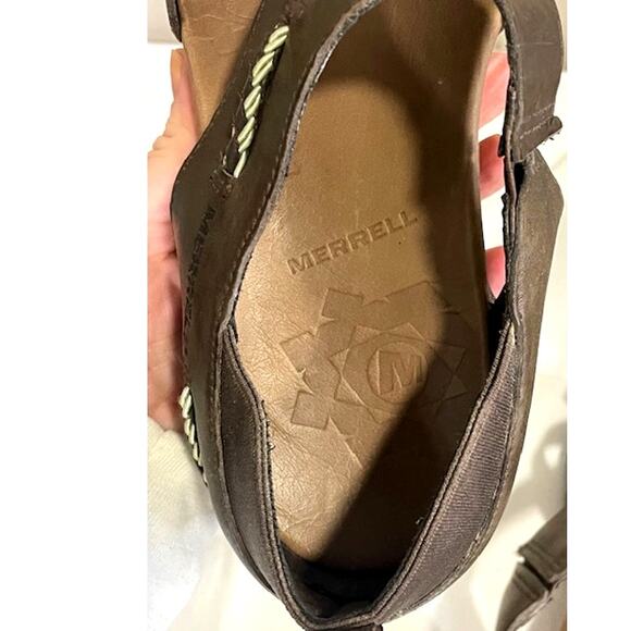 Merrell Flaxen Espresso Women's Sandal Gladiator Brown Leather Size 10 - Picture 4 of 9
